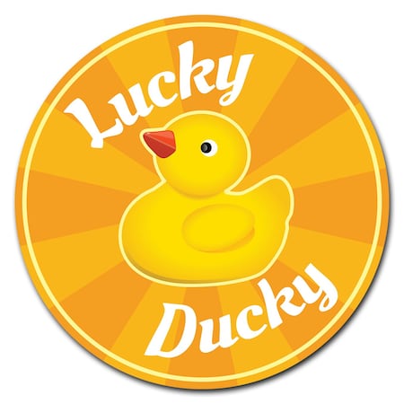 Signmission Lucky Ducky Circle Corrugated Plastic Sign C-8-CIR-Lucky Ducky